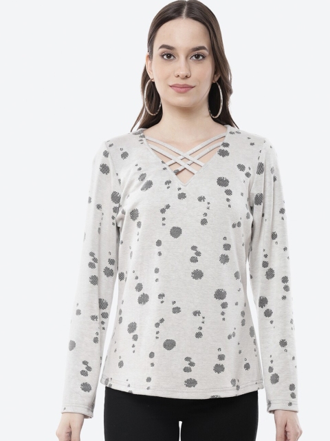 

Kurti's by Menka Grey Printed Regular Top