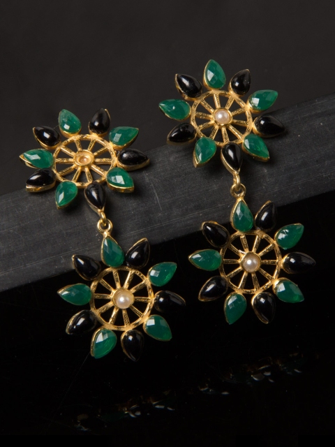 

Studio Voylla Jaipur Gold-Plated Drop Earrings