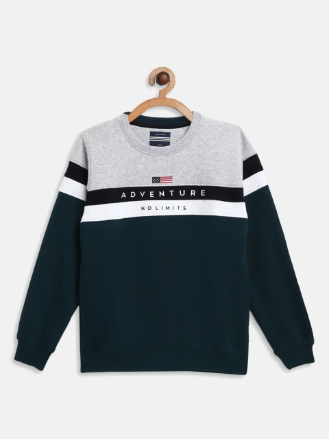 

Octave Boys Green Colourblocked Round Neck Sweatshirt