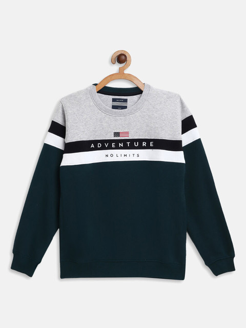 

Octave Boys Teal Green Colourblocked Sweatshirts