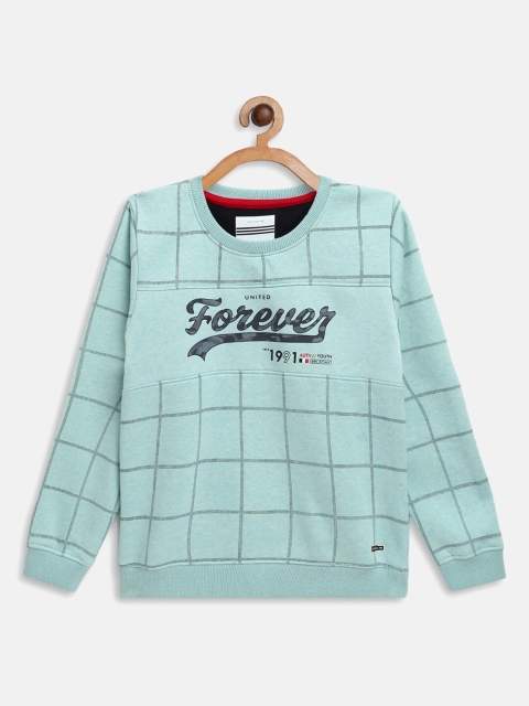 

Octave Boys Sea Green Checked Sweatshirts