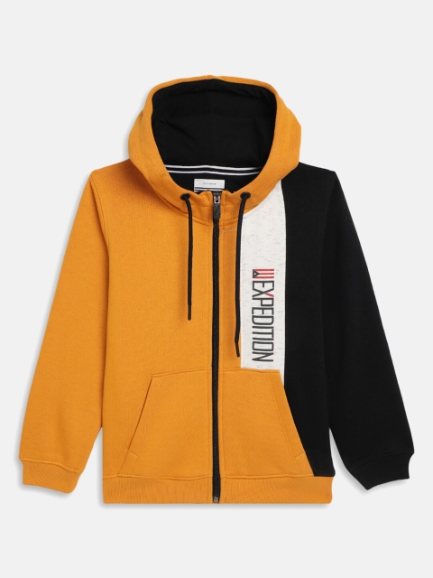 

Octave Boys Yellow Colourblocked Hooded Sweatshirt