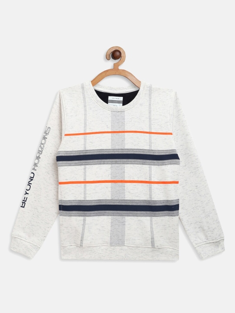 

Octave Boys White Checked Sweatshirt