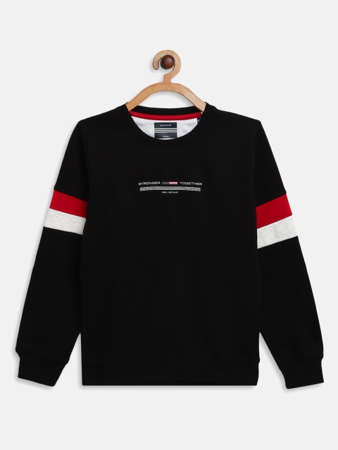 

Octave Boys Black Solid Round Neck Sweatshirt
