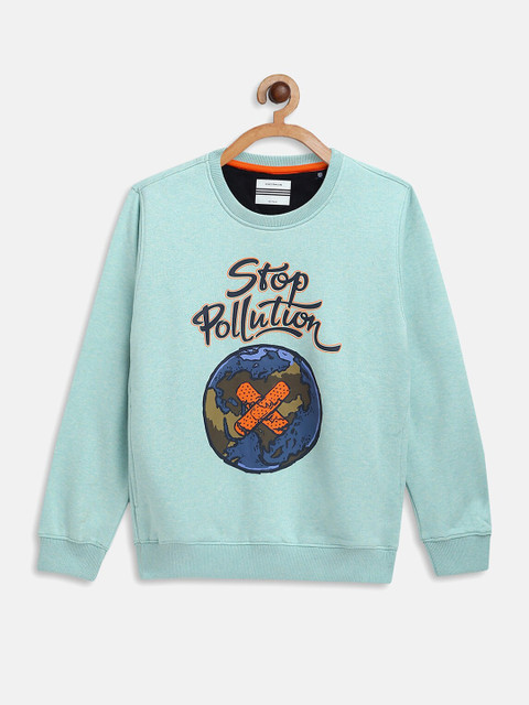 

Octave Boys Sea Green Printed Round Neck Sweatshirt