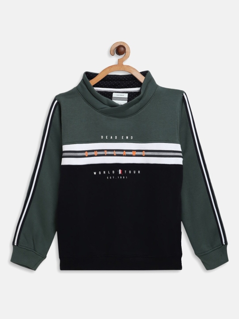 

Octave Boys Olive Green Colourblocked High Neck Sweatshirt