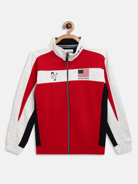

Octave Boys Red Colourblocked Mock Collar Sweatshirt