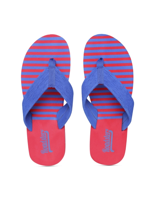 

Roadster Men Blue & Red Striped Flip-Flops