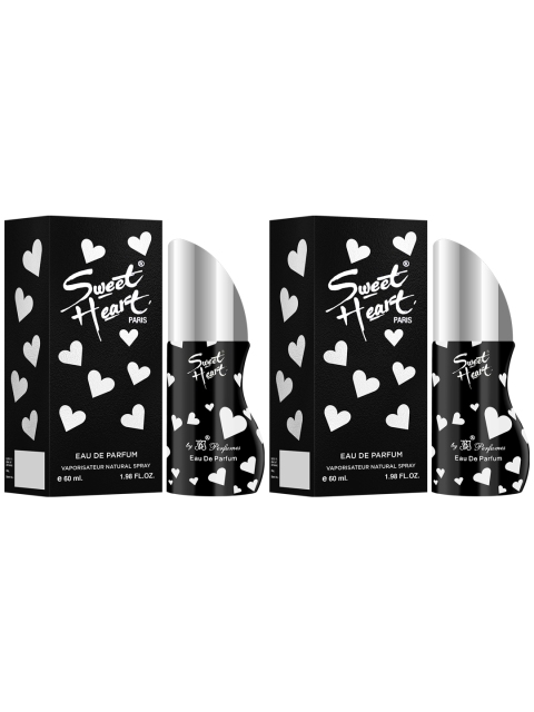 

Sweetheart Pack of 2 Sweet Heart Black Long Lasting Imported Eau De Perfume - 60ml Each