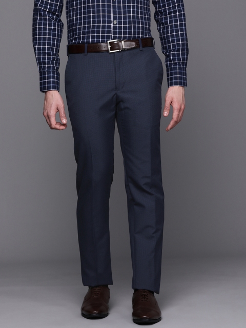 

Raymond Men Blue Checked Slim Fit Trousers