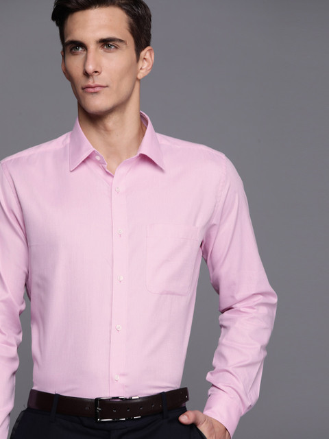 

Raymond Men Pink Pure Cotton Solid Slim Fit Formal Shirt