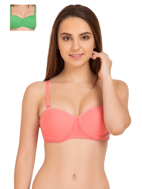 

Tweens Pack of 2 Medium-Coverage T-shirt Bras TW-2201, Green