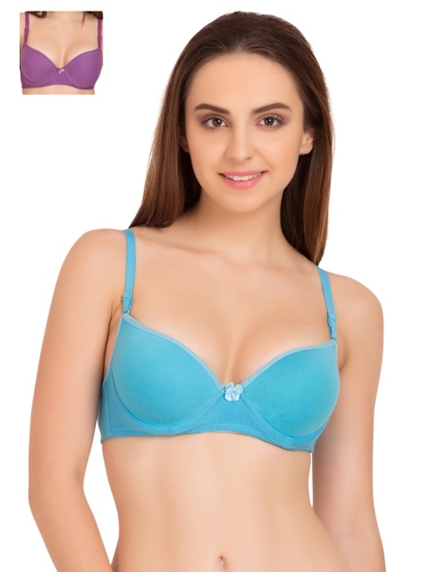 

Tweens Pack of 2 Medium-Coverage Push-Up T-shirt Bras TW-1704, Blue