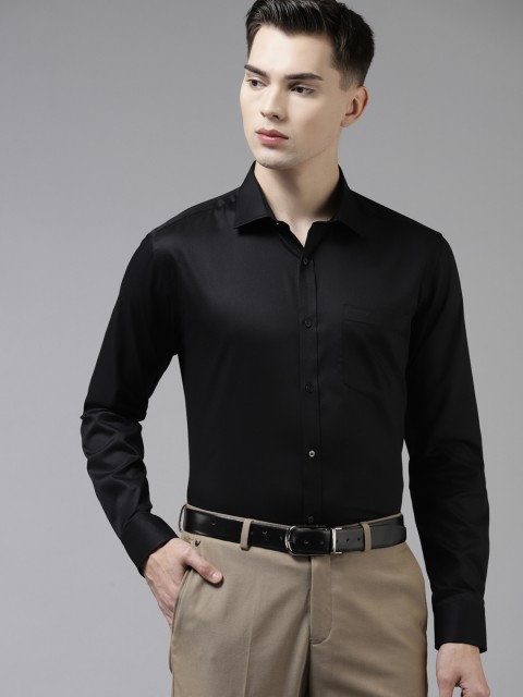 

Park Avenue Men Black Pure Cotton Solid Slim Fit Formal Shirt