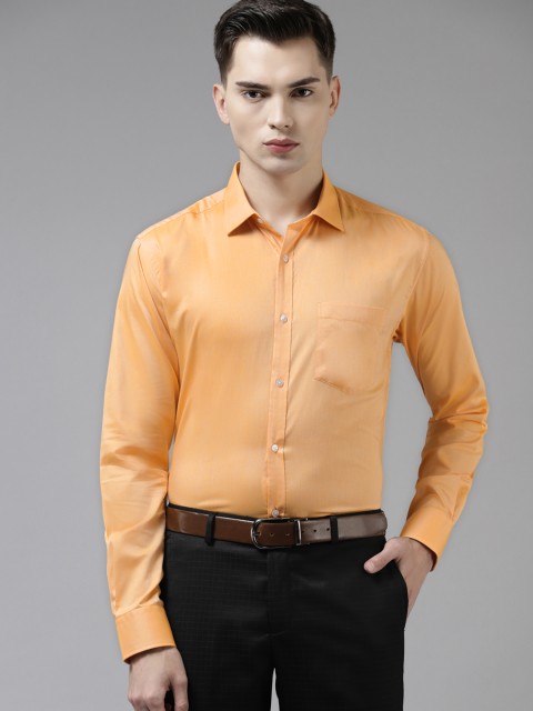 

Park Avenue Men Yellow Pure Cotton Solid Slim Fit Casual Shirt