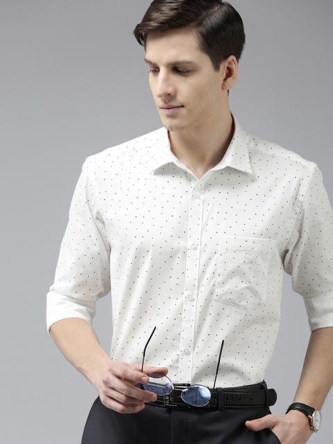 

Park Avenue Men White Slim Fit Printed Formal Shirt