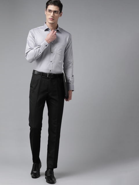 

Park Avenue Men Grey Pure Cotton Solid Slim Fit Formal Shirt