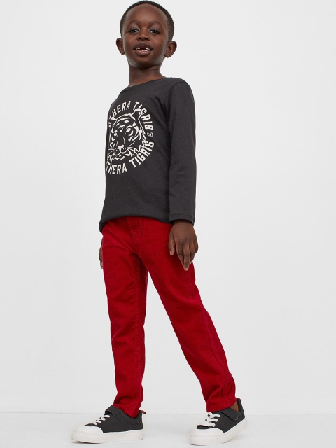 

H&M Kids Boys Red Slim Fit Corduroy trousers