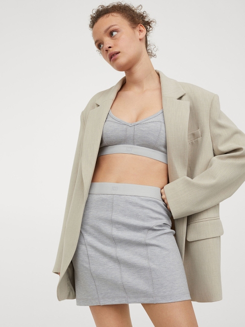 

H&M Woman Grey Short jersey skirt