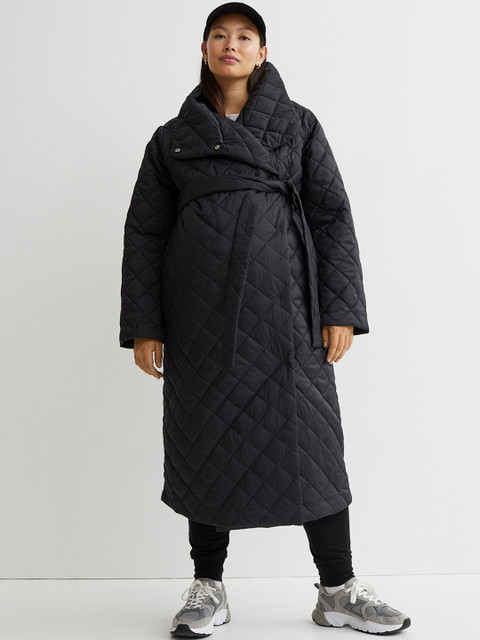 

H&M MAMA Black Quilted Coat