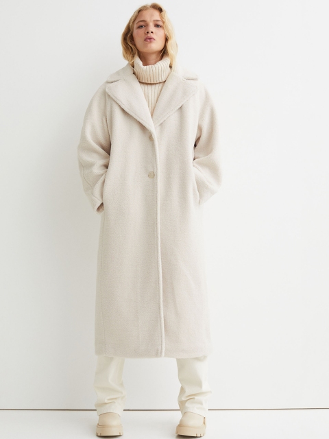 

H&M Woman White Faux shearling coat
