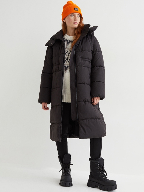 

H&M Women Black Solid MAMA Puffer Coat