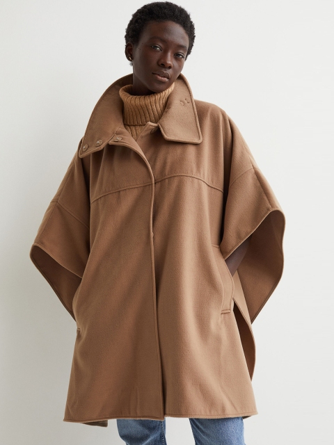 

H&M Women Brown Solid Cape Jacket