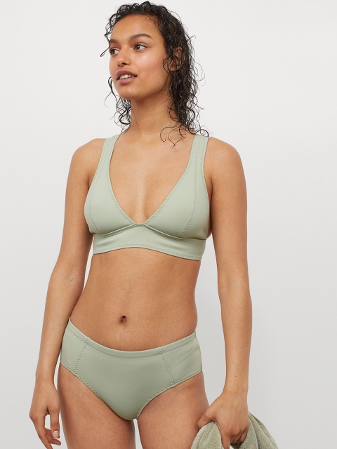 

H&M Women Green Solid Sports Bikini Bottoms
