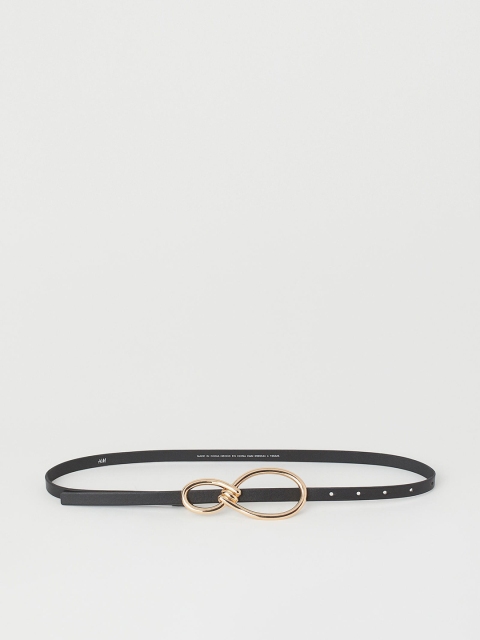 

H&M Women Black Solid Imitation Leather Waist Belt