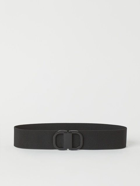 

H&M Women Black Textured Elastic Waist Belt