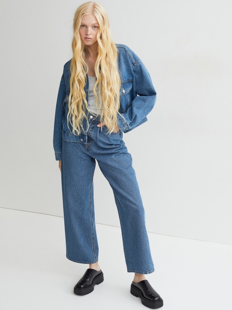 

H&M Women Blue Wide High Jeans