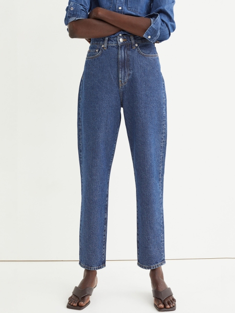 

H&M Woman Blue Mom Loose-fit Ultra High Jeans
