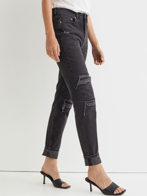 

H&M Women Black Skinny High Ankle Jeans