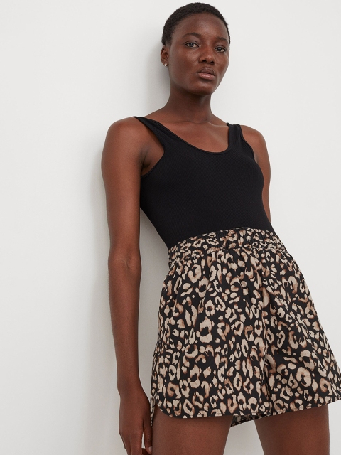 

H&M Women Black Sporty Shorts