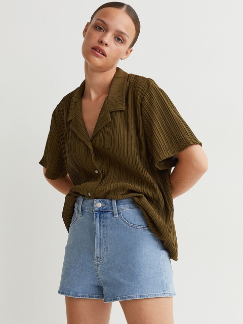 

H&M Women Blue Skinny High Denim Shorts