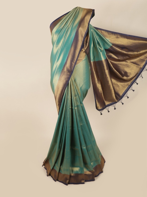 

Pothys Women Green Banarasi Silk Saree