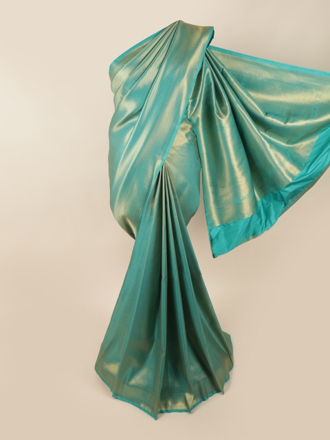 

Pothys Blue & Gold-Toned Woven Design Zari Art Silk Banarasi Saree