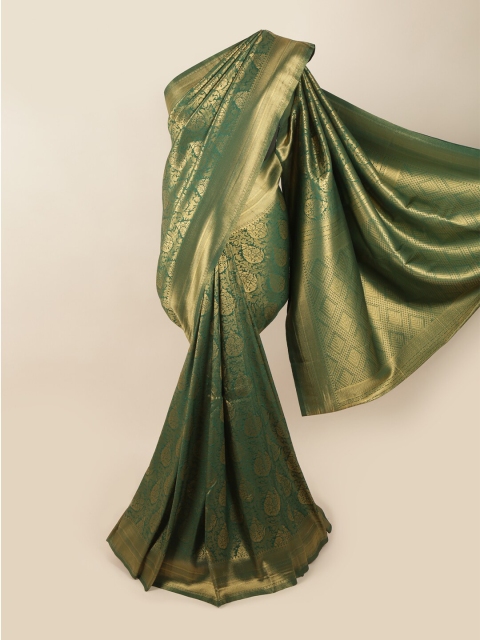 

Pothys Green & Gold Ethnic Motifs Zari Art Silk Banarasi Saree