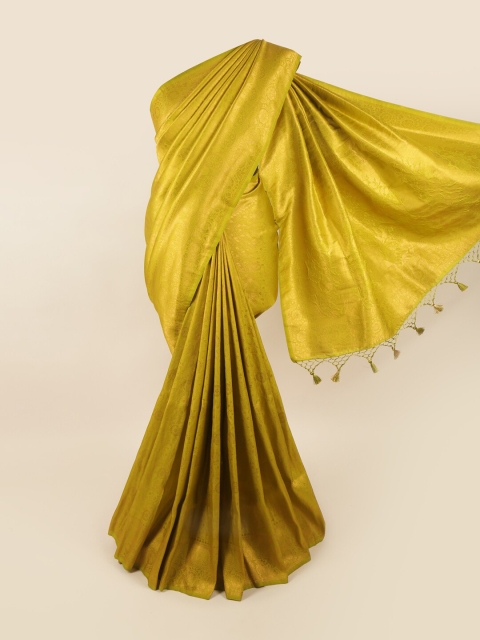 

Pothys Lime Green & Gold-Toned Woven Design Zari Art Silk Banarasi Saree