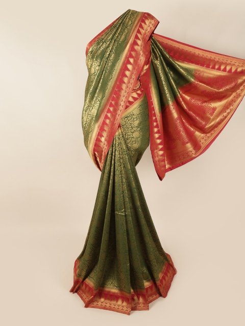 

Pothys Green & Red Woven Design Banarasi Saree