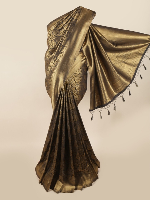 

Pothys Black & Gold-Coloured Ethnic Motifs Zari Art Silk Banarasi Saree