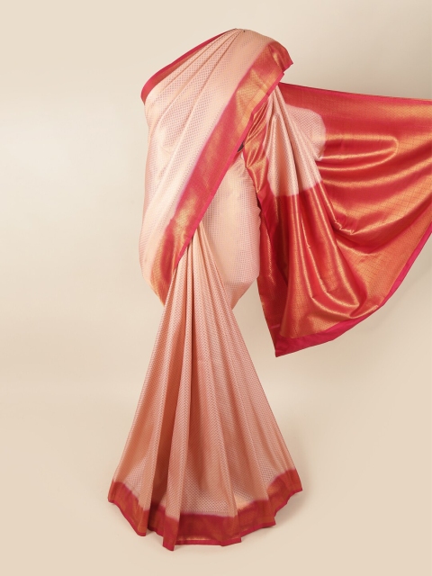 

Pothys Pink & Red Woven Design Zari Art Silk Banarasi Saree