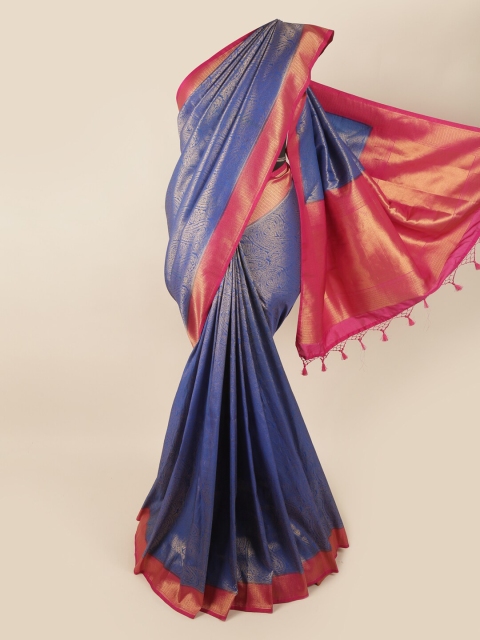 

Pothys Blue & Pink Woven Design Zari Art Silk Banarasi Saree