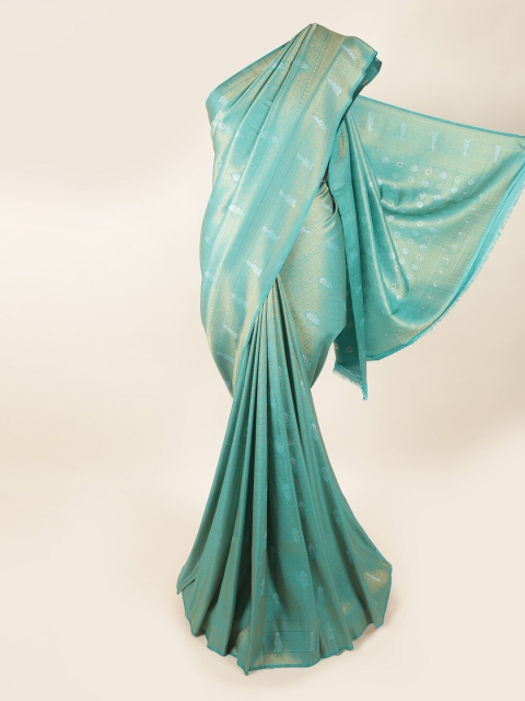 

Pothys Blue & Gold-Toned Woven Design Zari Art Silk Banarasi Saree