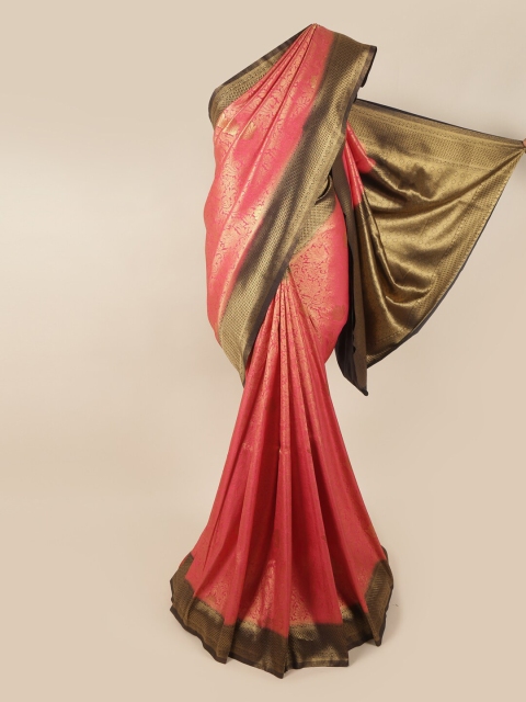 

Pothys Pink & Brown Woven Design Zari Art Silk Banarasi Saree