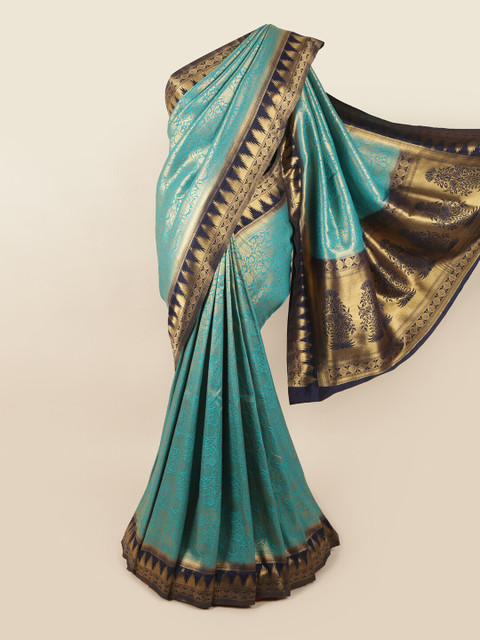 

Pothys Women Blue Banarasi Silk Saree