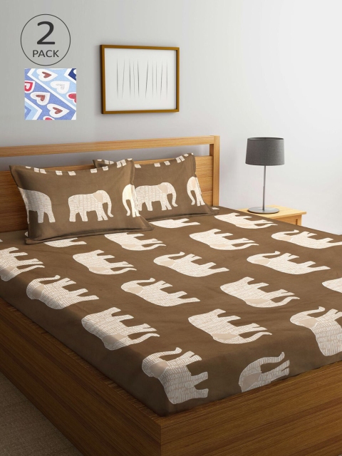 

KLOTTHE Multicoloured Printed 210 TC 2 King Bedsheet with 4 Pillow Covers, Multi