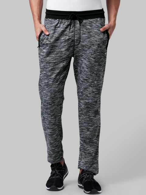 

Park Avenue Men Black & Grey Solid Track Pants