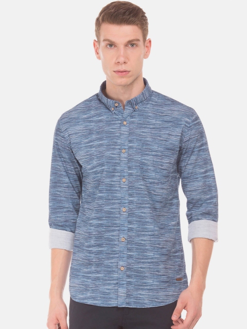 

Cherokee Men Blue Opaque Printed Casual Shirt