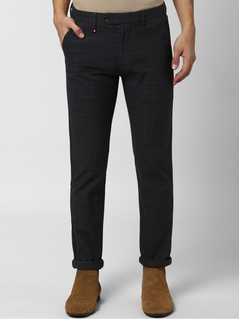 

Peter England Casuals Men Black Checked Slim Fit Trousers